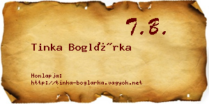 Tinka Boglárka névjegykártya