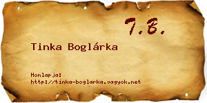 Tinka Boglárka névjegykártya